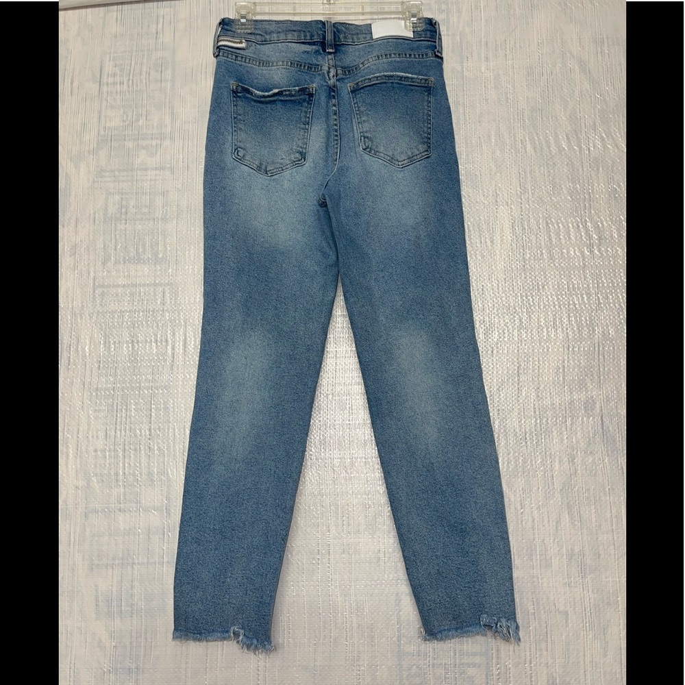 Pistola Fringe Hem Straight Leg Jeans Blue 
High Rise. - Picture 3 of 10